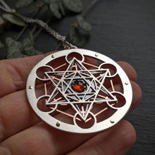 Handcut Metatron's Cube Pendant - choose your own gemstone