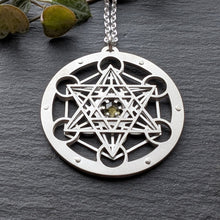 Handcut Metatron's Cube Pendant - choose your gemstone - Small