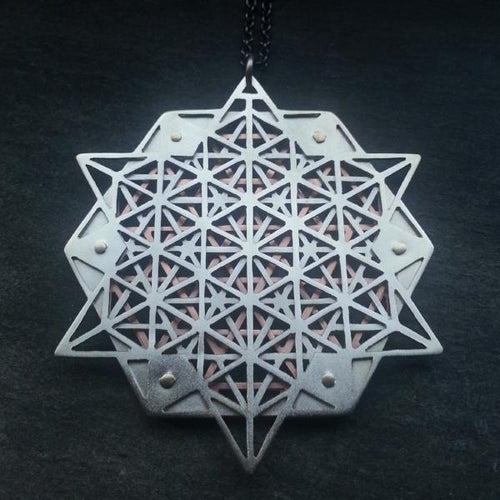 64 Tetrahedron Grid Pendant - Jean Burgers Jewellery