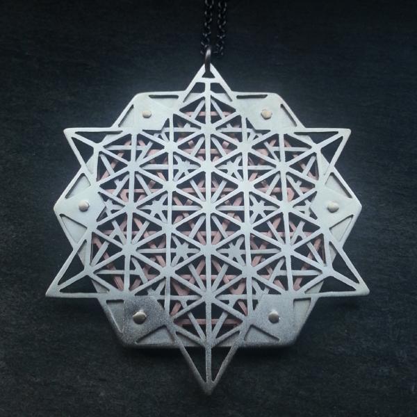64 Tetrahedron Grid Pendant - Jean Burgers Jewellery