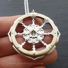Golden Dharma Wheel Pendant