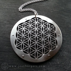 Flower of Life Pendant - triple layer sterling silver
