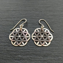 Handcut Flower of Life Earrings