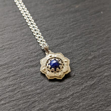 Silver Little Lotus Pendant - choose your own gemstone