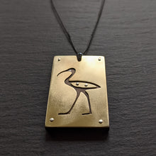 Handcut Ibis Pendant