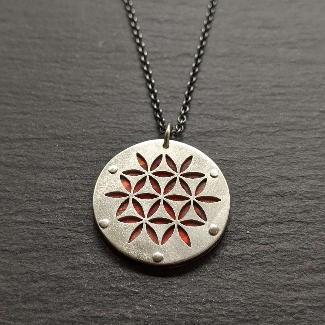 Red Flower of Life Pendant
