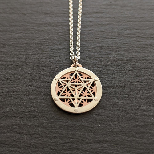 Handcut Star Seed - Small Star Tetrahedron Flower of Life Pendant