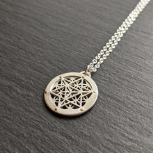 Star Seed - Small Star Tetrahedron Flower of Life Pendant - silver and 9ct gold