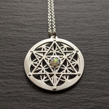 Star Tetrahedron Flower of Life Pendants - choose your own gemstone