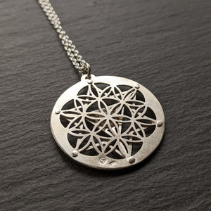Star Tetrahedron Flower of Life Pendants - choose your own gemstone