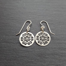 Handcut Tiny Flower of Life Earrings