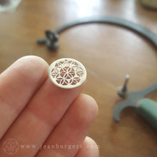 Handcut Tiny Flower of Life Pendant - sterling silver