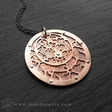 Planespheric Astrolabe Pendant - etched copper