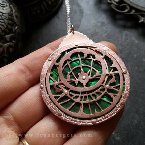 Planespheric Astrolabe Pendant - copper and paua