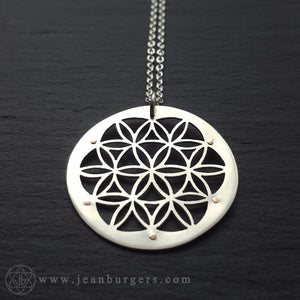 Flower of Life Pendant - sterling silver and 9ct gold