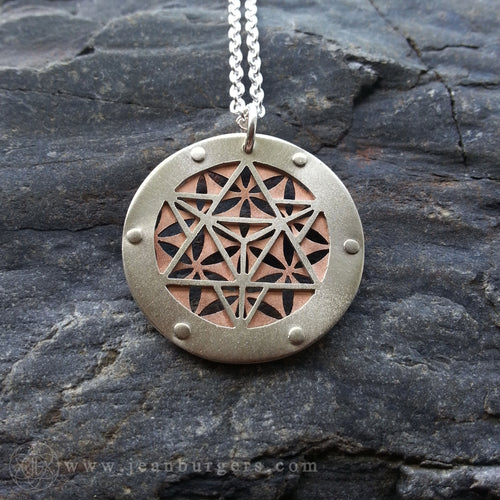 Star Tetrahedron Flower of Life Pendant - small