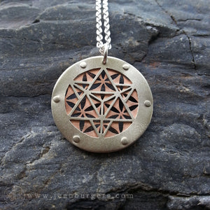 Star Tetrahedron Flower of Life Pendant - small