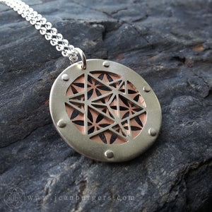 Star Tetrahedron Flower of Life Pendant - small