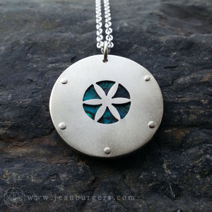 Flower of Life Pendant - Small blue