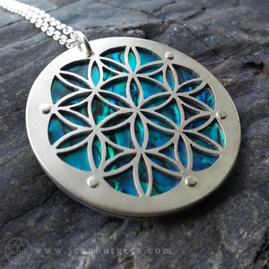 Flower of Life Pendant - Blue