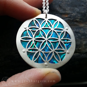 Flower of Life Pendant - Blue