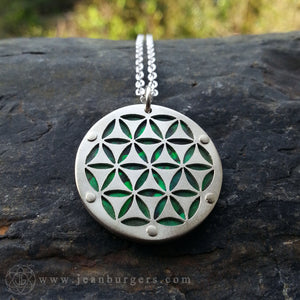 Flower of Life Pendant - Small green