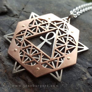 64 Tetrahedron Grid Pendant - Ankh