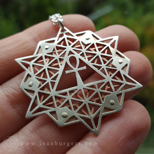 64 Tetrahedron Grid Pendant - Ankh