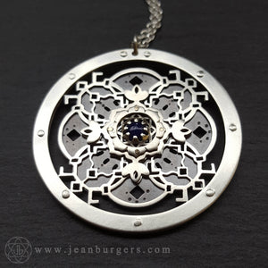 Handcut Through The Water She Spoke Mandala Pendant - silver