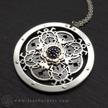 Handcut Through The Water She Spoke Mandala Pendant - silver