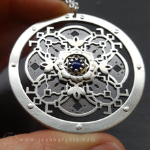 Handcut Through The Water She Spoke Mandala Pendant - silver